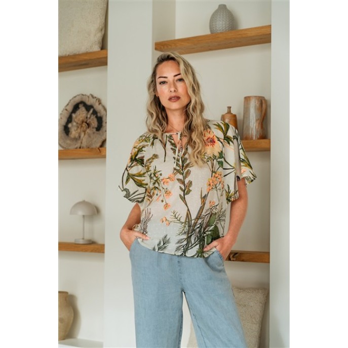 Andco Woman Blouse Axelle Flower wit